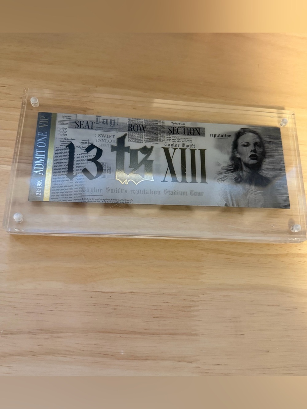 Taylor Swift Reputation Stadium Tour VIP Commemorative Holographic Ticket